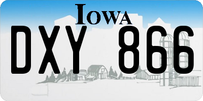IA license plate DXY866