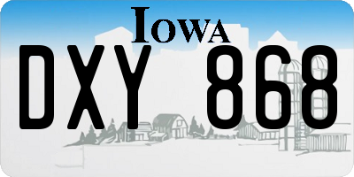 IA license plate DXY868