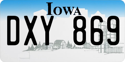 IA license plate DXY869