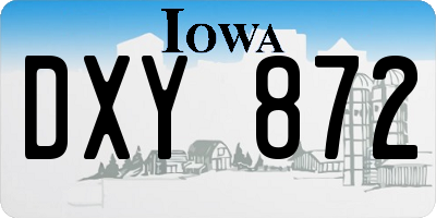 IA license plate DXY872