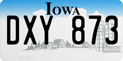 IA license plate DXY873