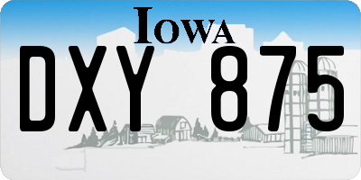 IA license plate DXY875
