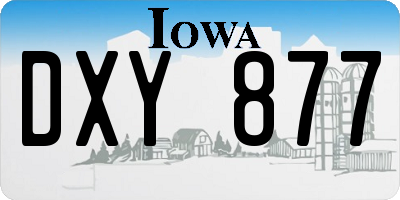 IA license plate DXY877