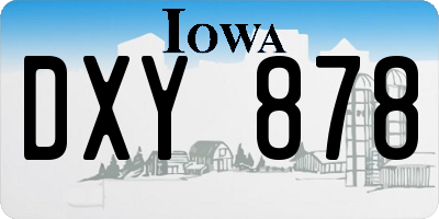 IA license plate DXY878
