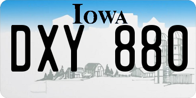 IA license plate DXY880