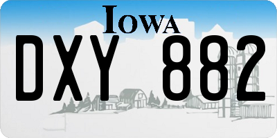 IA license plate DXY882