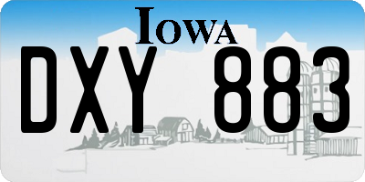 IA license plate DXY883