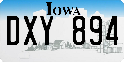 IA license plate DXY894