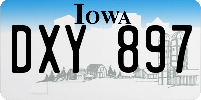 IA license plate DXY897