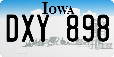 IA license plate DXY898