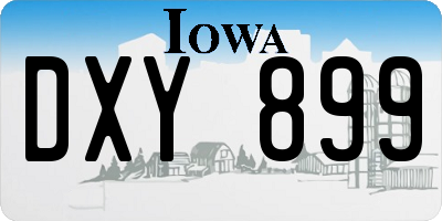IA license plate DXY899