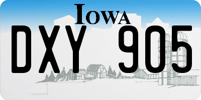 IA license plate DXY905