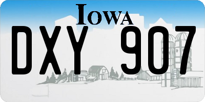 IA license plate DXY907