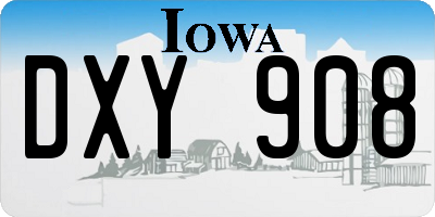 IA license plate DXY908