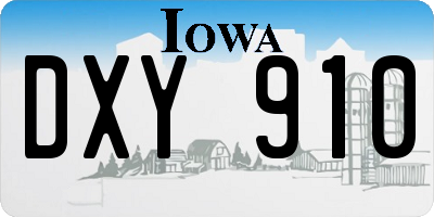 IA license plate DXY910
