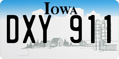 IA license plate DXY911