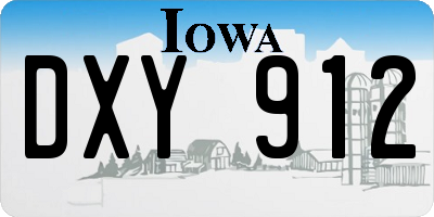 IA license plate DXY912