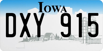 IA license plate DXY915