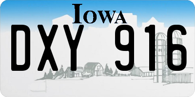 IA license plate DXY916