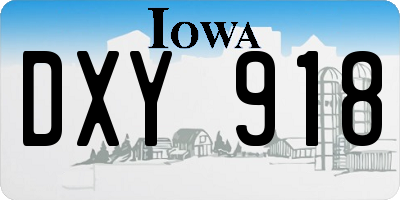 IA license plate DXY918