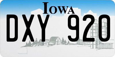 IA license plate DXY920