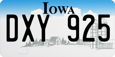 IA license plate DXY925