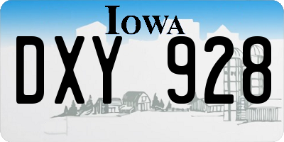 IA license plate DXY928