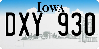 IA license plate DXY930