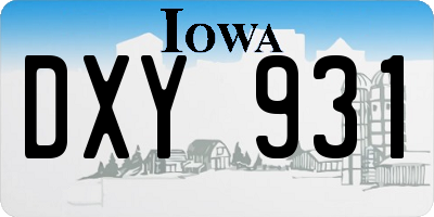 IA license plate DXY931