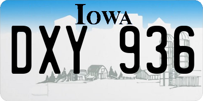 IA license plate DXY936