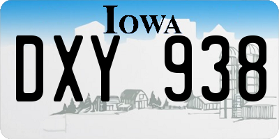 IA license plate DXY938
