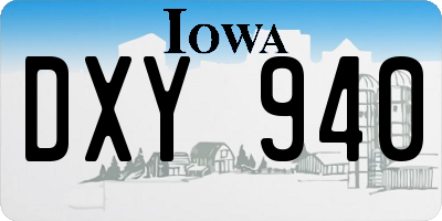 IA license plate DXY940