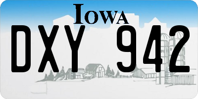 IA license plate DXY942