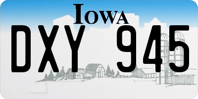 IA license plate DXY945