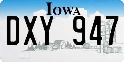 IA license plate DXY947