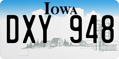 IA license plate DXY948