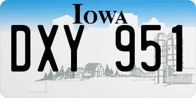 IA license plate DXY951