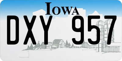 IA license plate DXY957