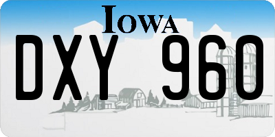 IA license plate DXY960
