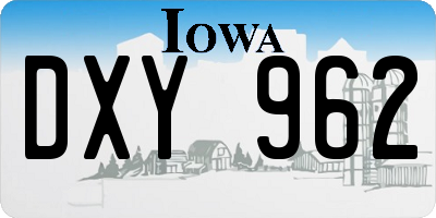 IA license plate DXY962