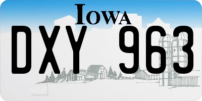 IA license plate DXY963