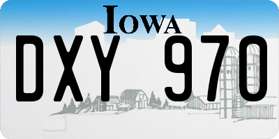 IA license plate DXY970
