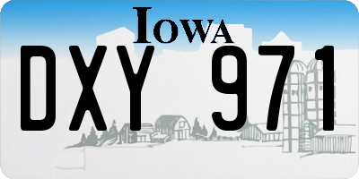 IA license plate DXY971