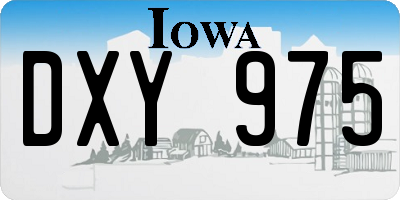 IA license plate DXY975