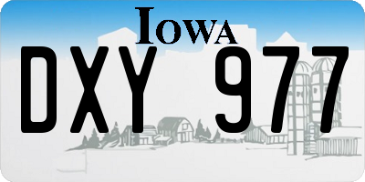 IA license plate DXY977