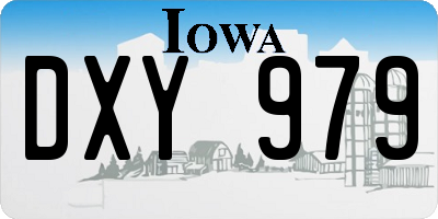 IA license plate DXY979