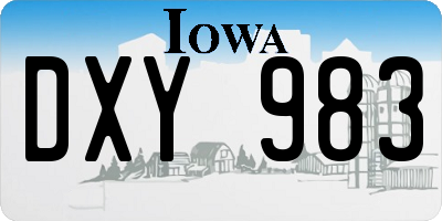 IA license plate DXY983