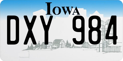 IA license plate DXY984
