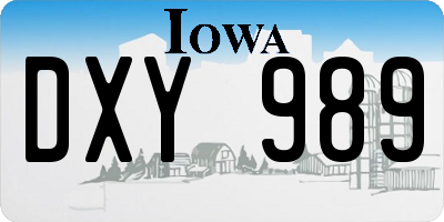IA license plate DXY989