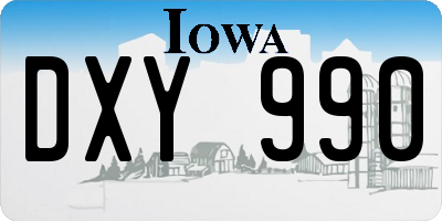 IA license plate DXY990
